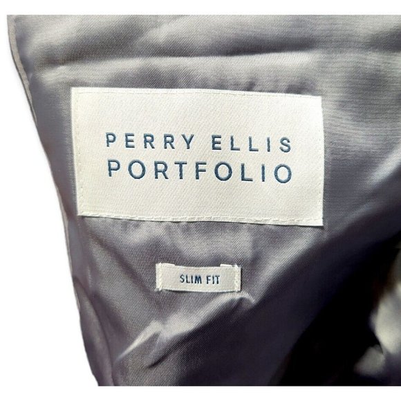 NWOT $395 Perry Ellis Men's Black Slim-Fit 2-Piece Suit Jacket 48L Pants 43Wx34L - Picture 12 of 12